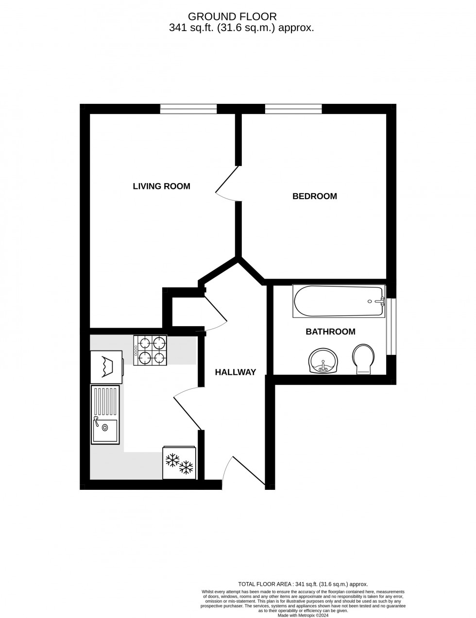 Floorplan for Flat 2, Rumbridge Street, Totton