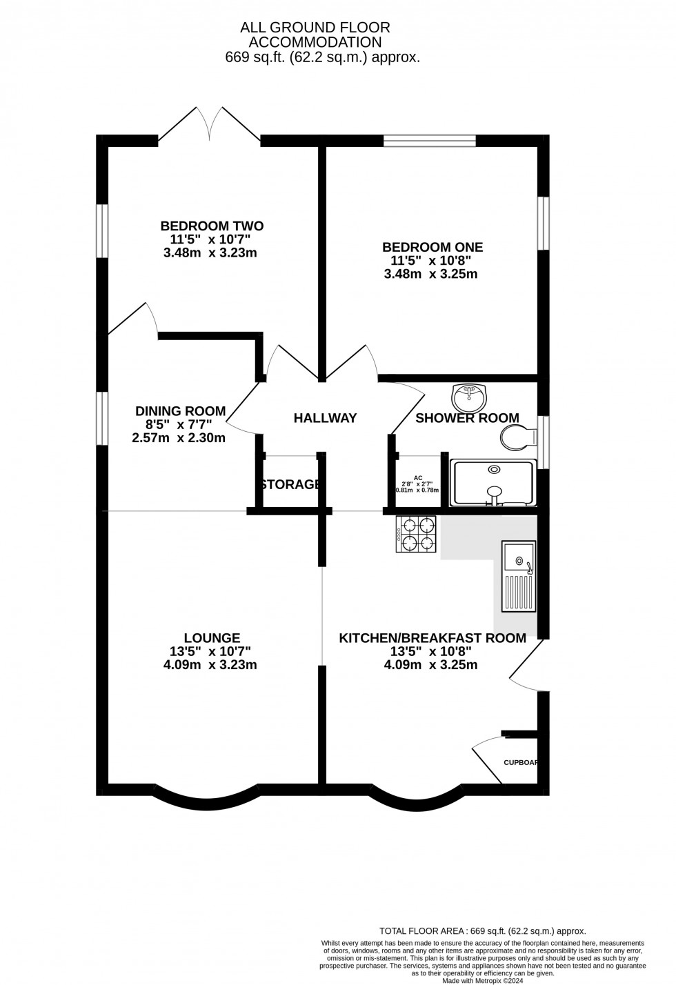 Floorplan for Tern Close, Hythe